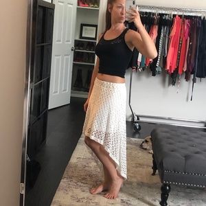 $5!! 🌟 High Low White Crochet Skirt